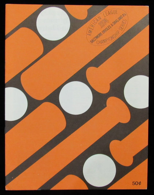 1974 Baltimore Orioles vs. Oakland A's ALCS Game Program 190133