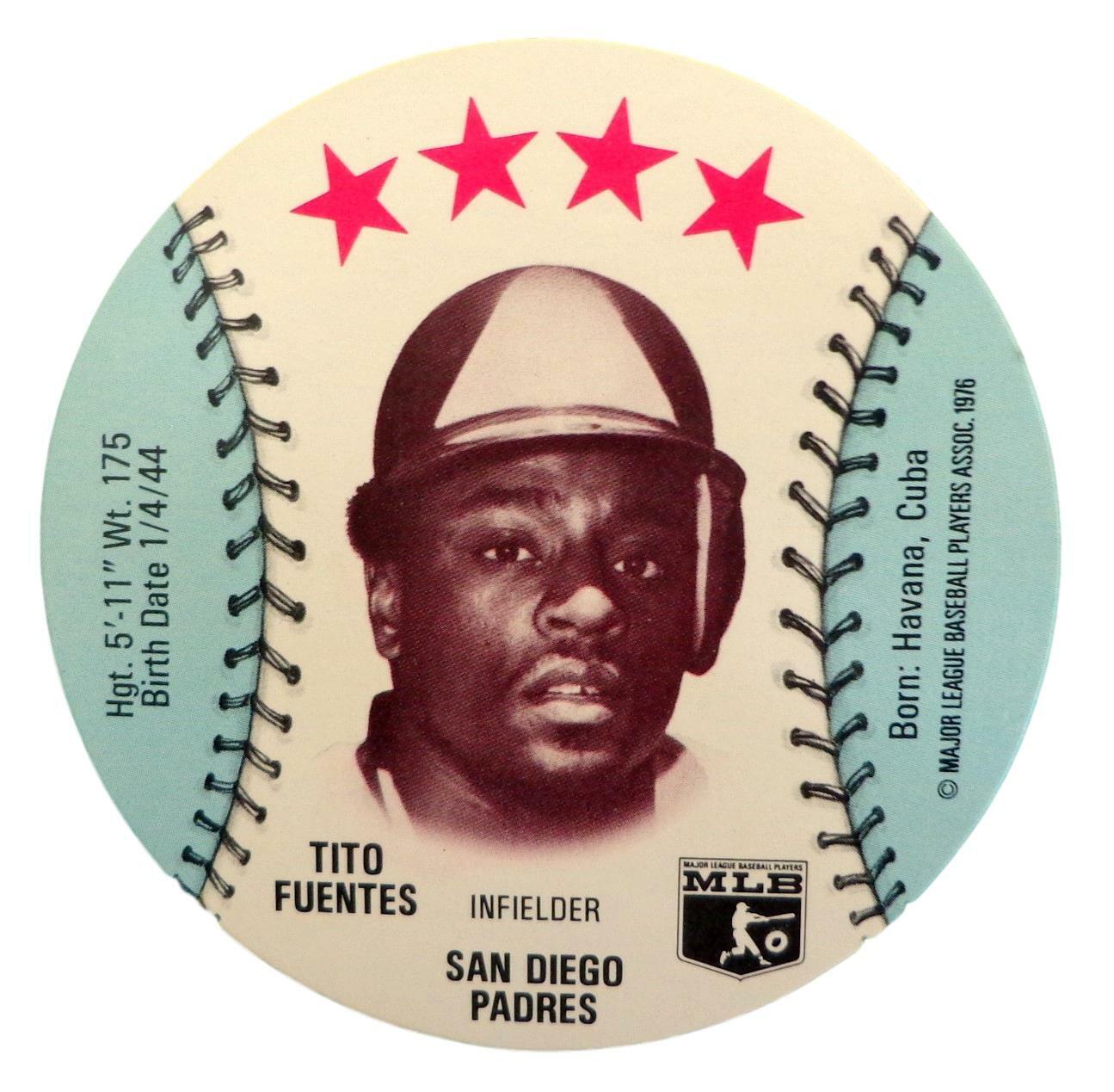 Lot of 22 - 1976 MSA Isaly's Discs Tito Fuentes San Diego Padres Gem Mint 153899