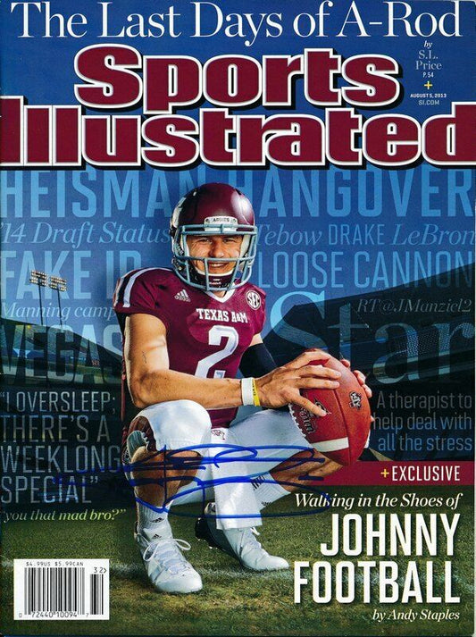 Johnny Manziel Texas A&M Signed Sports Illustrated Magazine 8/5/13 No Label JSA