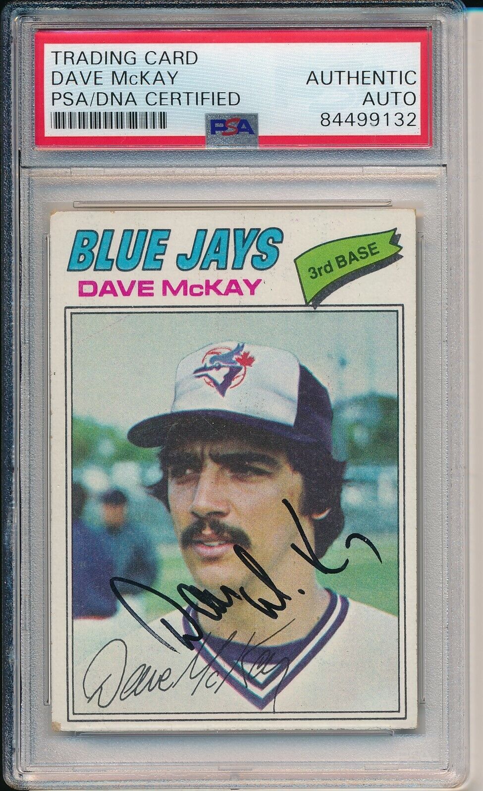 Dave McKay Toronto Blue Jays Signed/Auto 1977 TOPPS Card #377 PSA/DNA 165994