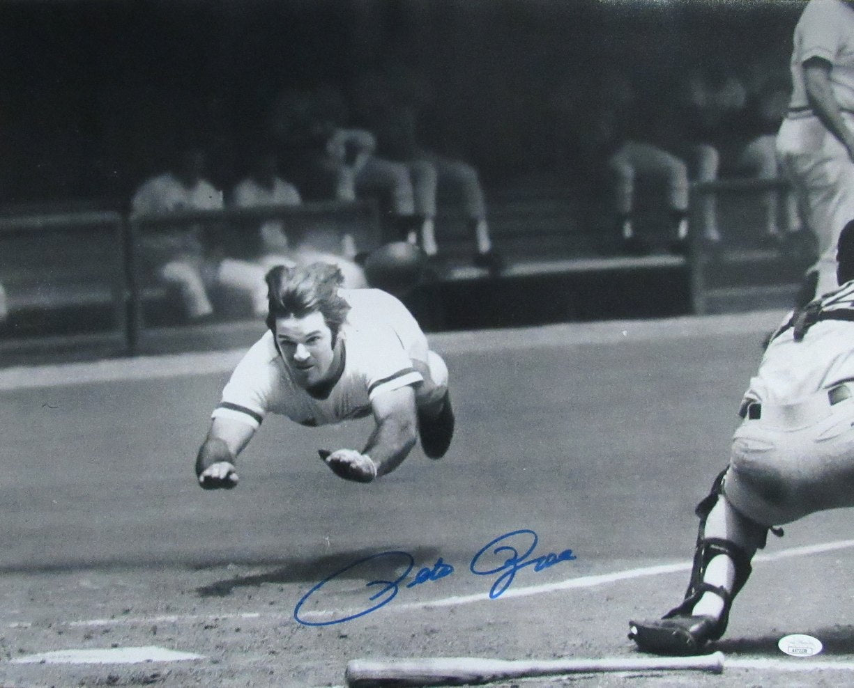 Pete Rose Cincinnati Reds Autographed/Signed 16x20 Photo JSA 189715