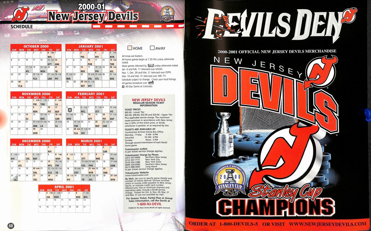 2001 Stanley Cup Playoffs Program New Jersey Devils 179621