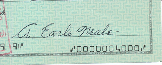 Greasy Neale Signed 1x3 Check Cut Philadelphia Eagles JSA 184799