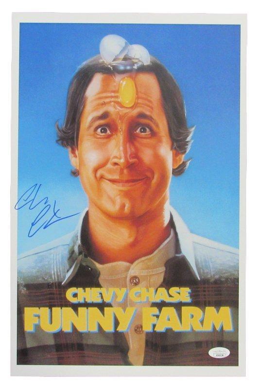 Chevy Chase Autographed 11x17 Movie Poster "Funny Farm" JSA