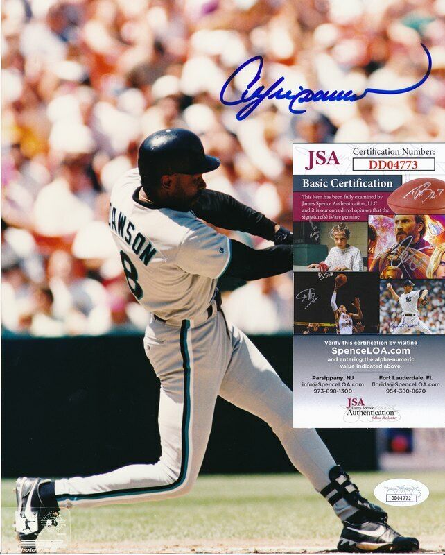 Andre Dawson Florida Marlins Signed/Autographed 8x10 Color Photo JSA 142339