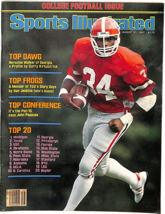 August, 31, 1981 Herschel Walker Georgia Sports Illustrated NO LABEL 181601