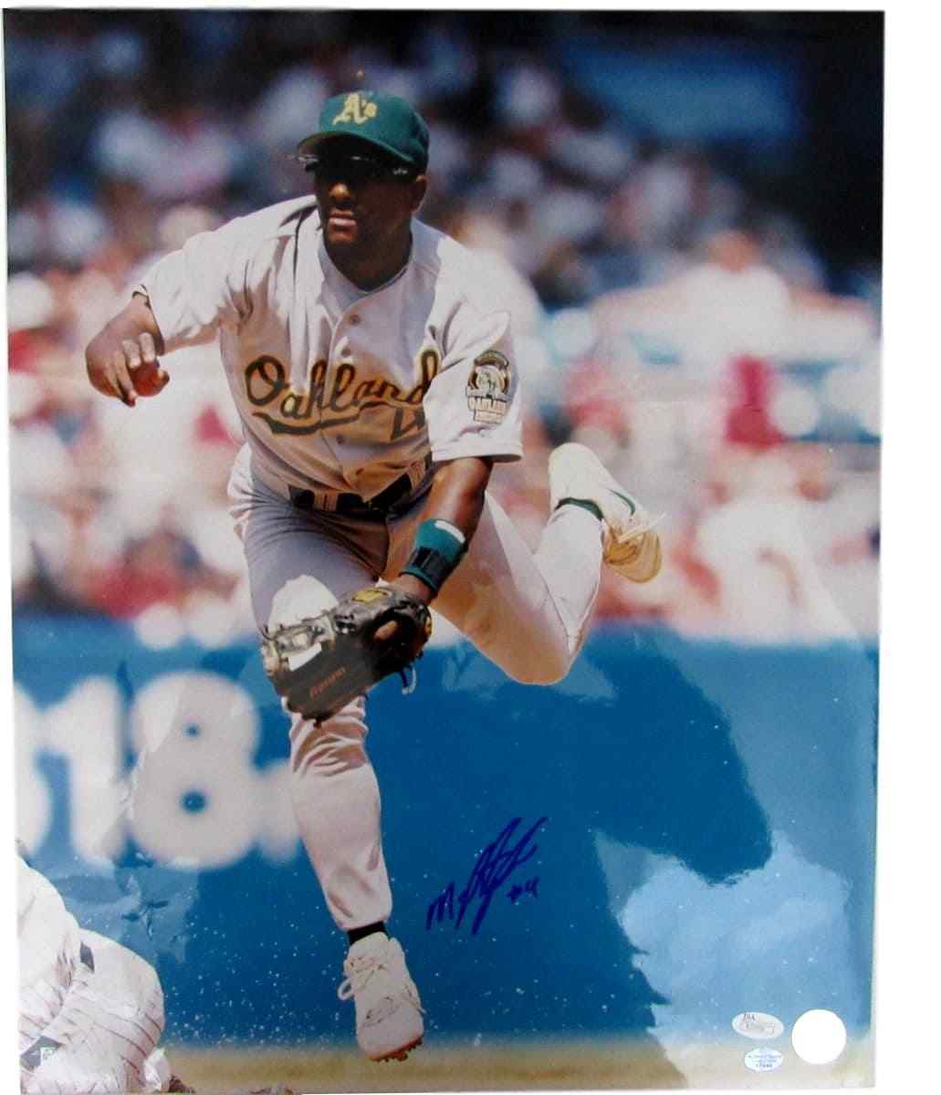 Miguel Tejada Autographed/Signed Oakland A's 16x20 Photo JSA 129845