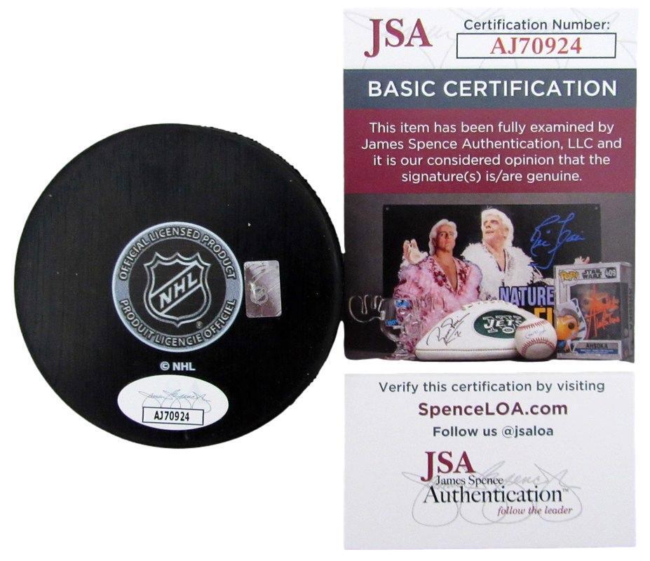 Grant Fuhr HOF Autographed/Inscribed Oilers Hockey Puck JSA 181056