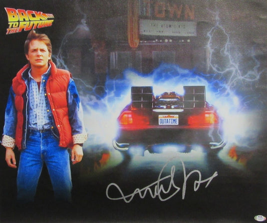 Michael J Fox Signed/Auto "Back to the Future" 22x26 Canvas Print PSA/DNA 165293