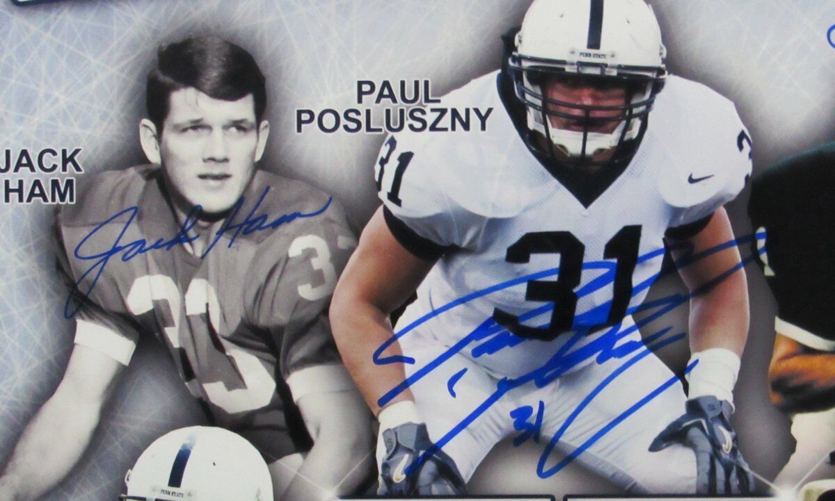 Penn State "Linebacker U" 16x20 Framed Photo Autographed by 5 (Lee, Posluszny,