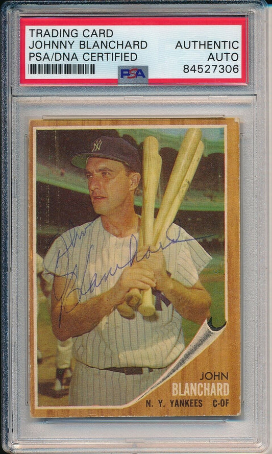 John Blanchard Yankees Signed/Autographed 1962 TOPPS Card #93 PSA/DNA 166541