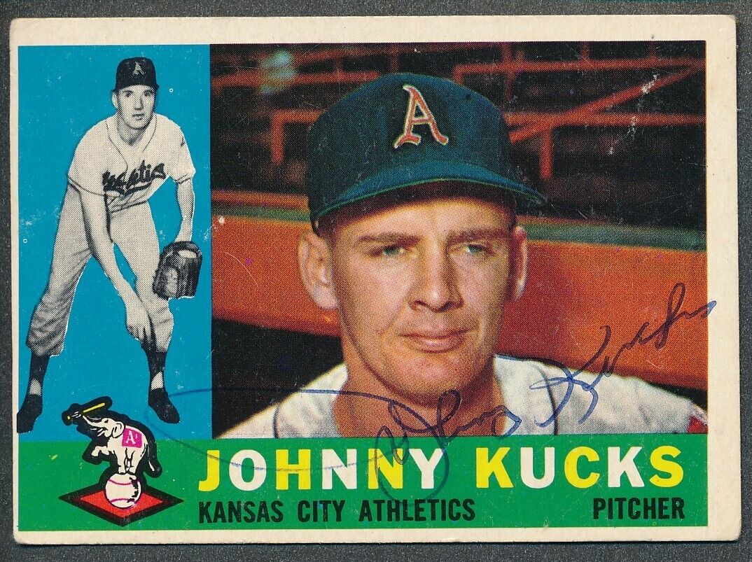 Johnny Kucks Kansas City Athletics Signed/Auto 1960 TOPPS Card #177 165661