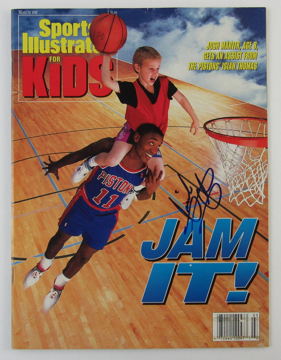 Isiah Thomas Pistons Signed March 1992 Sports Illustrated Kids Magazine 171734