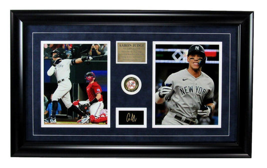 Aaron Judge Laser Engraved Autograph 8x10 Photo Collage Yankees Framed