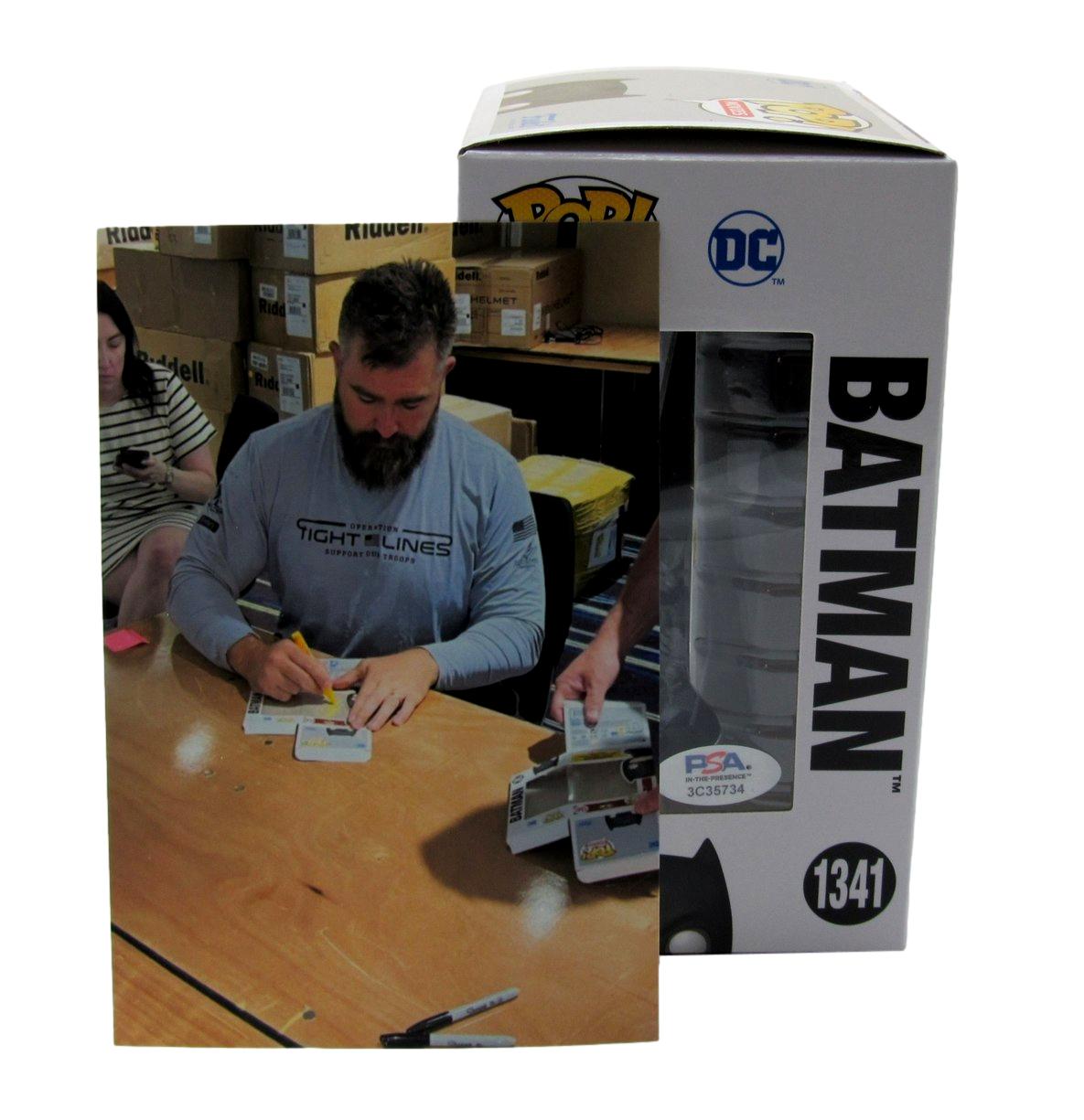 Jason Kelce Philadelphia Eagles Signed Batman Funko Pop #1341  PSA/DNA 189810