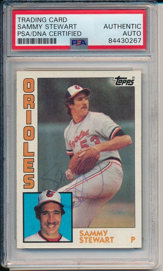 Sammy Oates Orioles Signed/Autographed 1984 TOPPS Card #59 PSA/DNA 164236