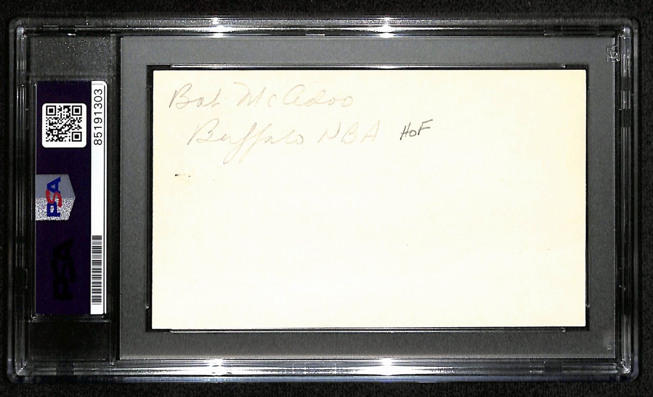 Bob McAdoo HOF Signed/Auto 3x5 Index Card Buffalo Braves PSA/DNA 188570