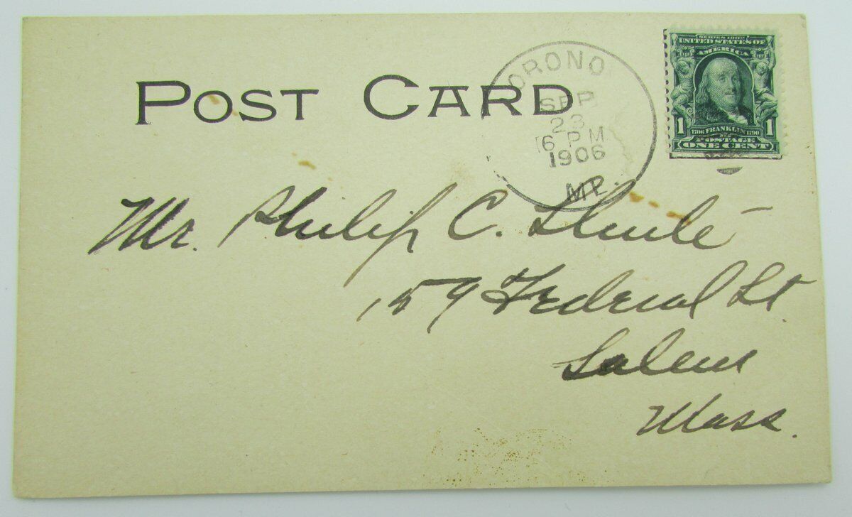 Vintage Postcard postmarked 1906 with University of Maine seal 140053