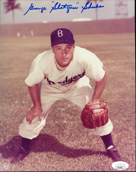 George "Shotgun" Shuba Autographed 8x10 Photo Brooklyn Dodgers JSA 177831