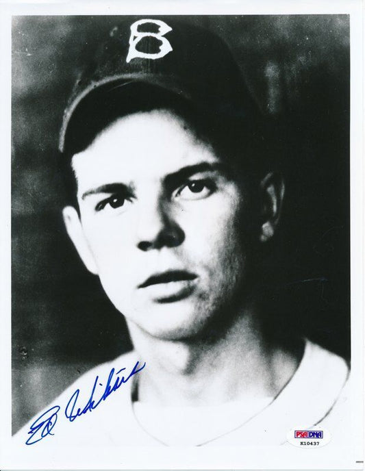 Eddie Miksis Dodgers Signed/Autographed 8x10 Photo PSA/DNA 140168