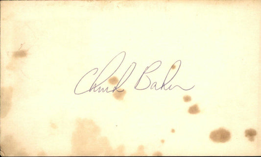 Chuck Baker San Diego Padres Signed/Autographed 3x5 Index Card  162616