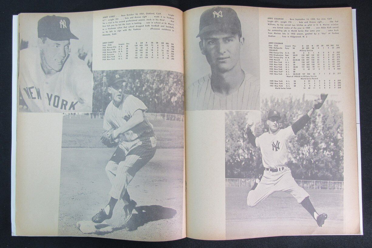 1955 New York Yankees Baseball Pictures Records Facts Magazine