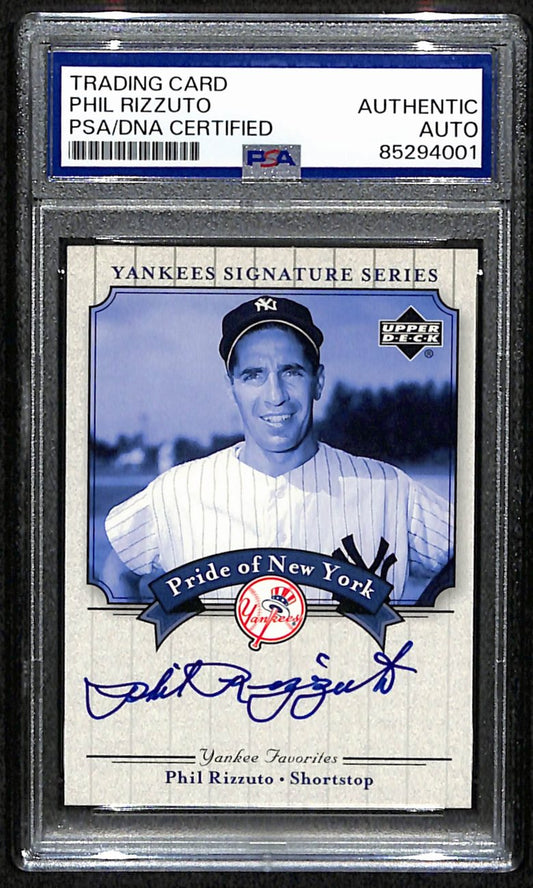 Phil Rizzuto HOF Signed/Auto 2003 UDA Card #PN-PR Yankees PSA/DNA 190664