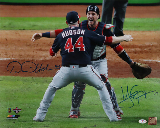 2019 World Series Last Out Hudson/Gomes Nationals Signed 16x20 Photo PSA/DNA 605