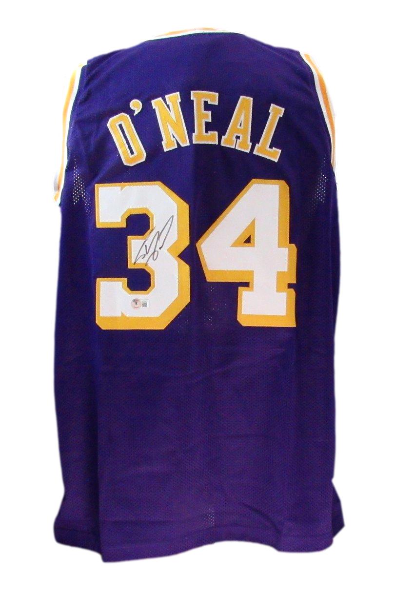 Shaquille O'Neal HOF Autographed Purple Custom Jersey Lakers Beckett 186800