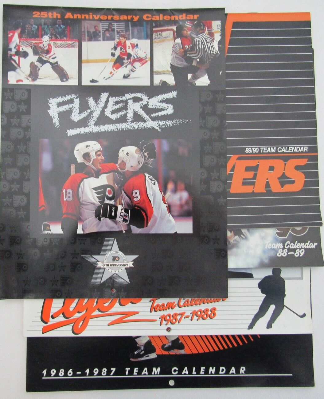 Lot of 5 Vintage 1980's-90's Philadelphia Flyers Calendars 86/87/88/89/91 157807