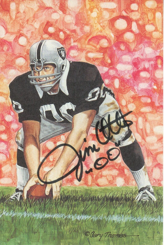 Jim Otto HOF Autographed/Inscr Goal Line Art GLAC Postcard Oakland Raiders JSA