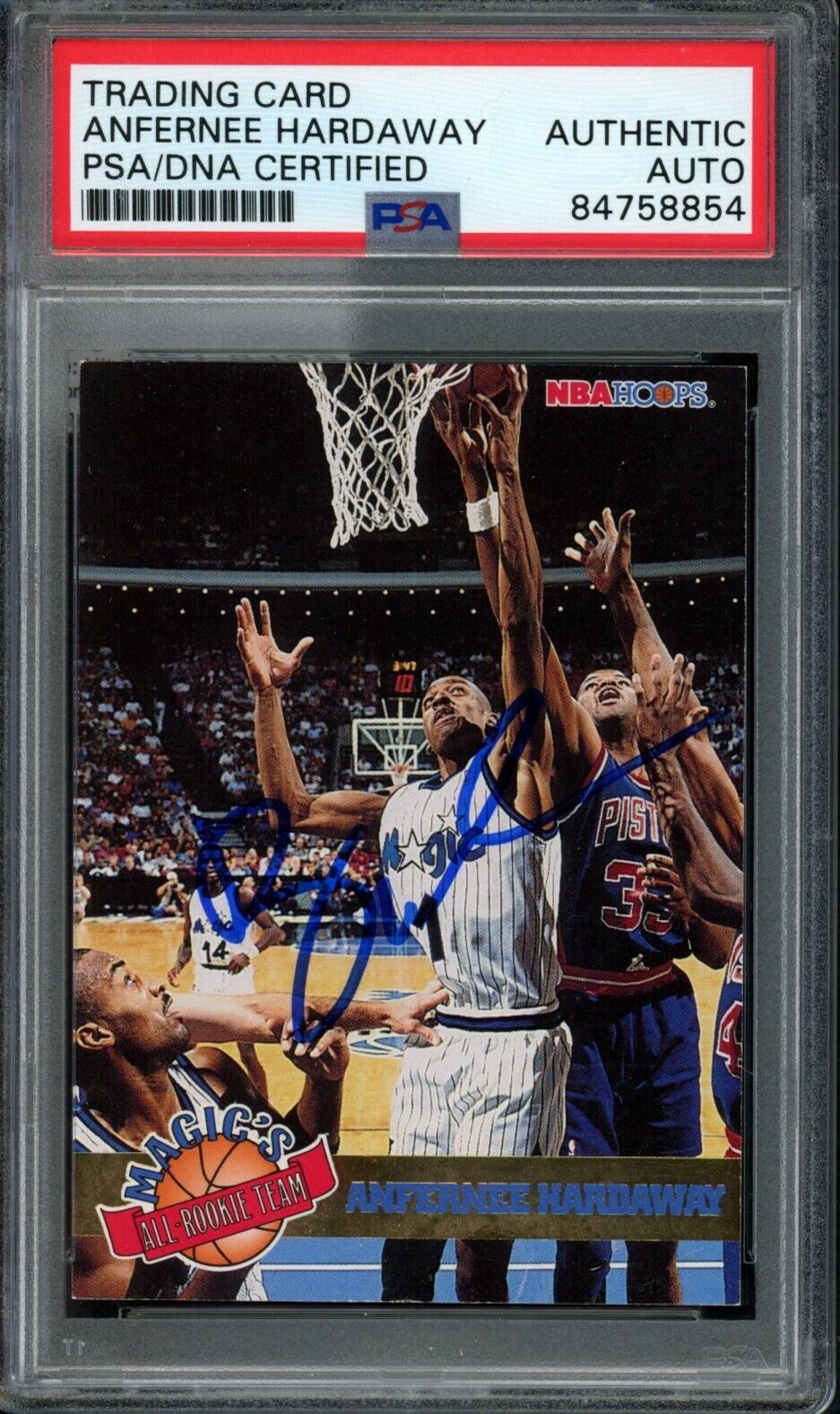 1993-94 NBA Hoops Anfernee Hardaway #3 Rookie Card Signed Magic PSA/DNA 176097