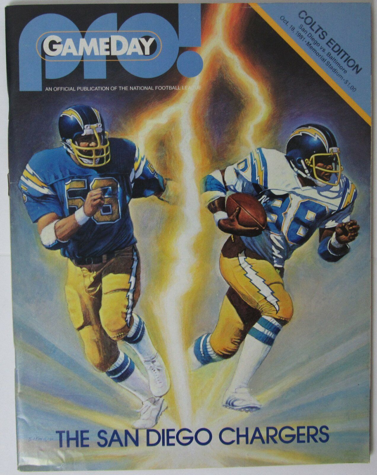 1981 San Diego Chargers vs. Baltimore Colts NFL Game Program 145659