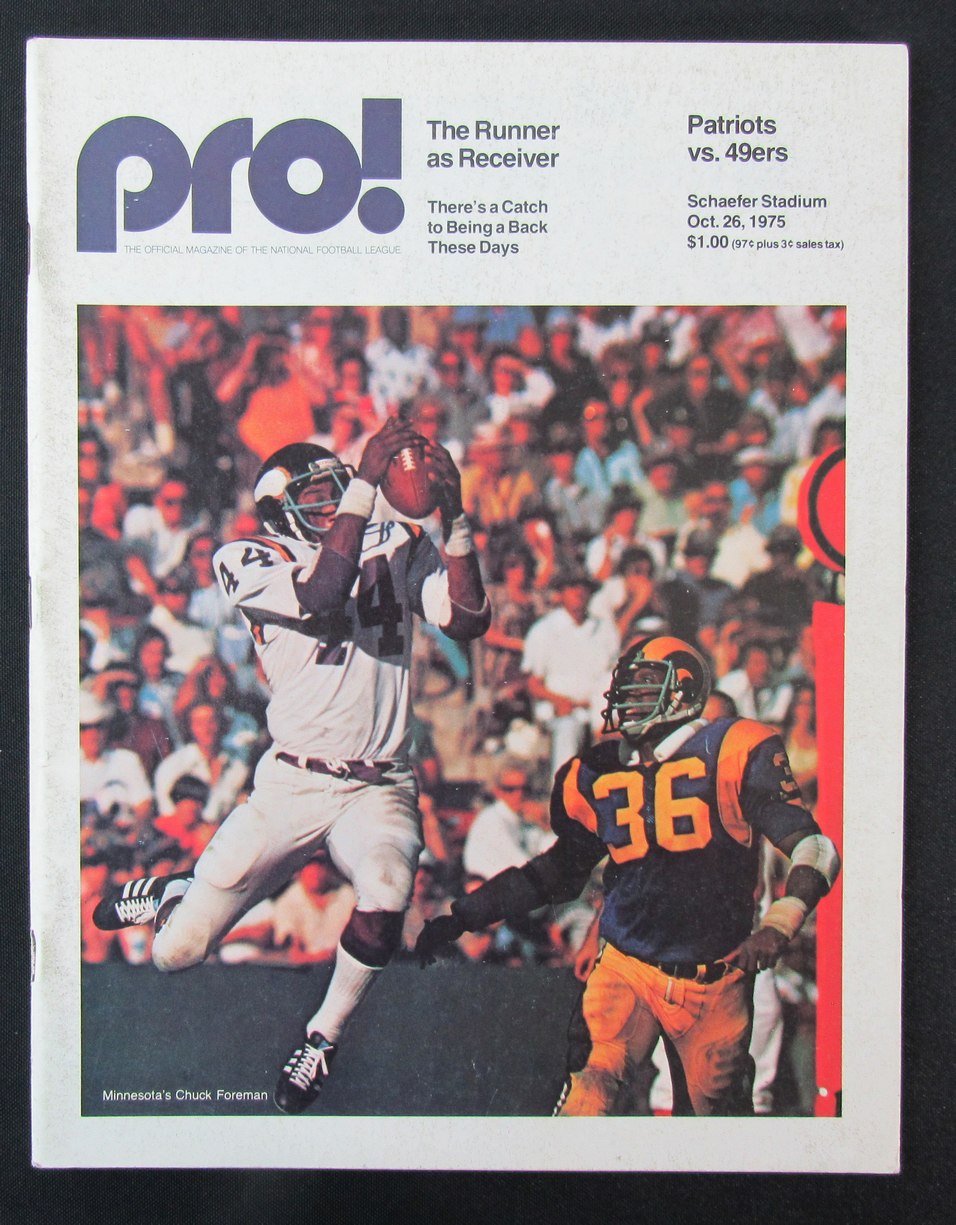 1975  New England Patriots vs. San Francisco 49ers Program 10/26/75 172514