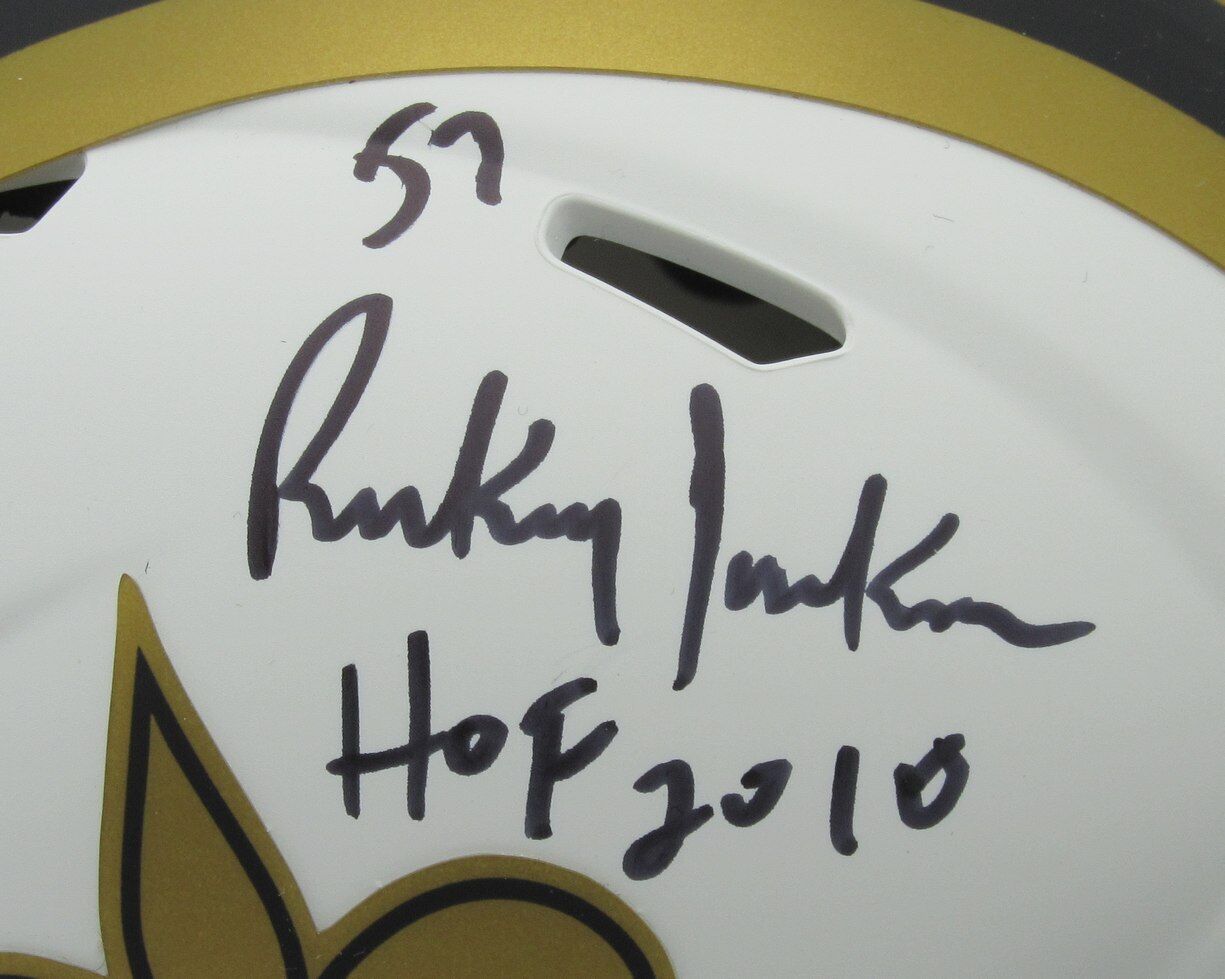 Rickey Jackson HOF Autographed Mini Lunar Eclipse Football Helmet Saints JSA