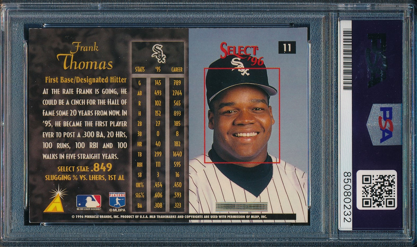 Frank Thomas HOF Autographed 1996 Select Card #11 White Sox PSA/DNA 184017