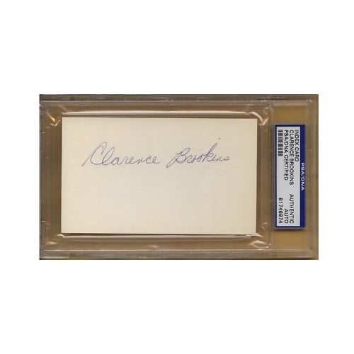 CLARENCE BROOKINS TEMPLE ABA Signed Index Card PSA/DNA