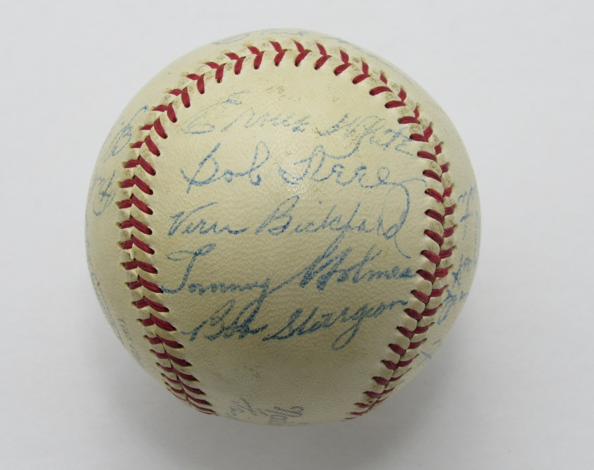 1948 Boston Braves NL Champs Team Signed by 20 Southworth ONL Baseball 185366