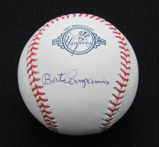 Bert Campaneris Signed/Auto Yankees 100th OML Baseball JSA 186790