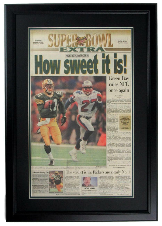 Milwaukee Journal Sentinel 97 Packers Super Bowl XXXI Champs Newspaper Framed