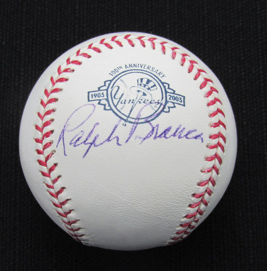 Ralph Branca Signed/Auto Yankees 100th OML Baseball JSA 186936