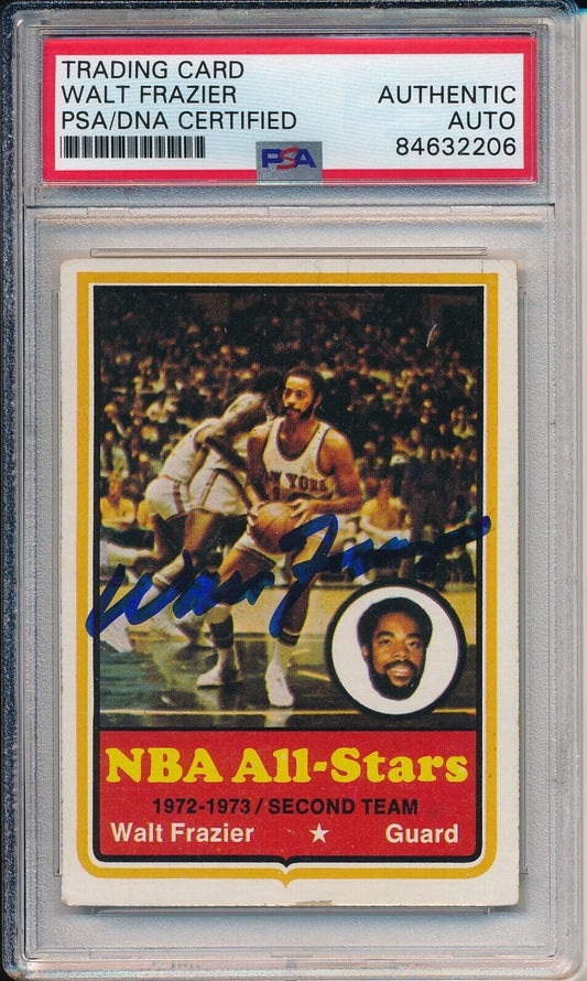 1973-74 Topps Walt Frazier HOF #10 Card Signed Knicks PSA/DNA