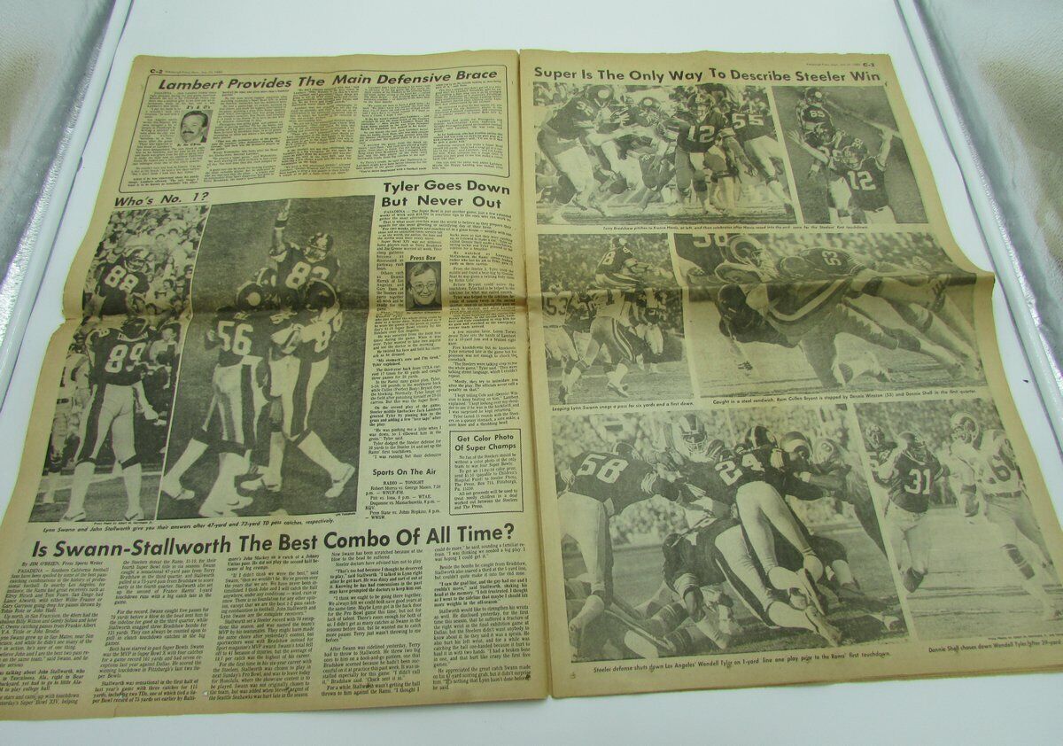 The Pittsburgh Press 1980 Steelers SUPER BOWL XIV Newspaper 142558