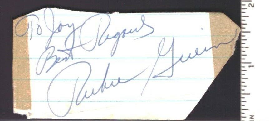 Richie Guerin Iona/New York Knicks NBA HOF as Player Signed 3.5x1.5 Cut 151210