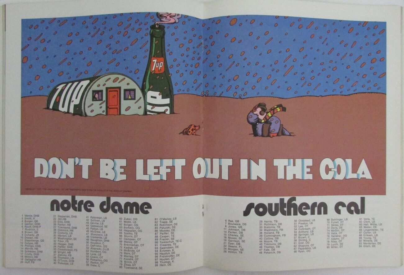 October 23, 1971 Southern Cal USC vs Notre Dame College Football Game Program