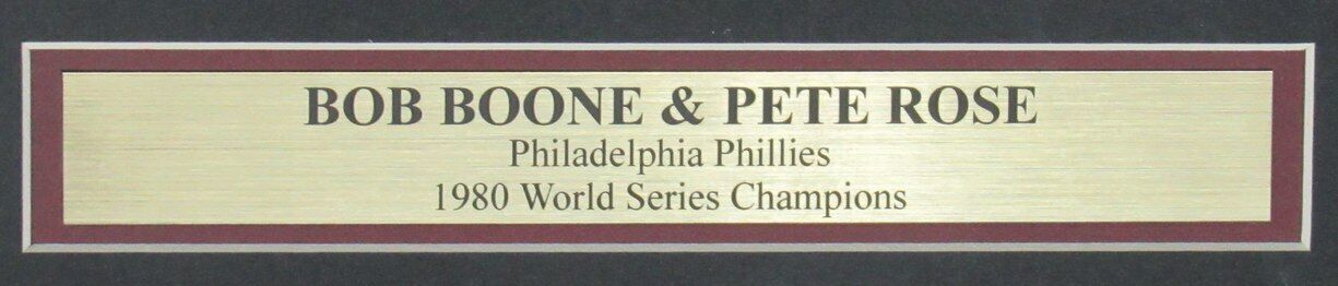 PETE ROSE / BOB BOONE  Phillies 1980 World Series Signed 16x20 Photo Framed JSA