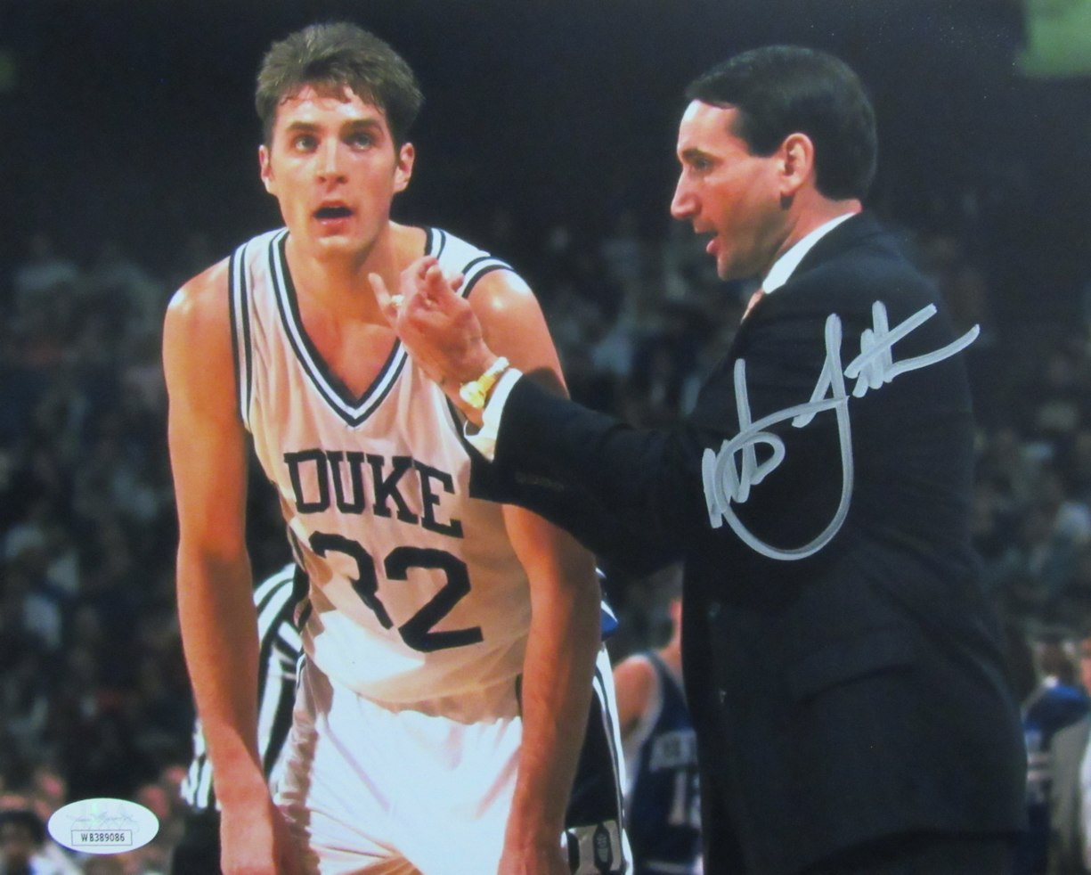 Christian Laettner Autographed Duke Blue Devils 8x10 Photo JSA 187699