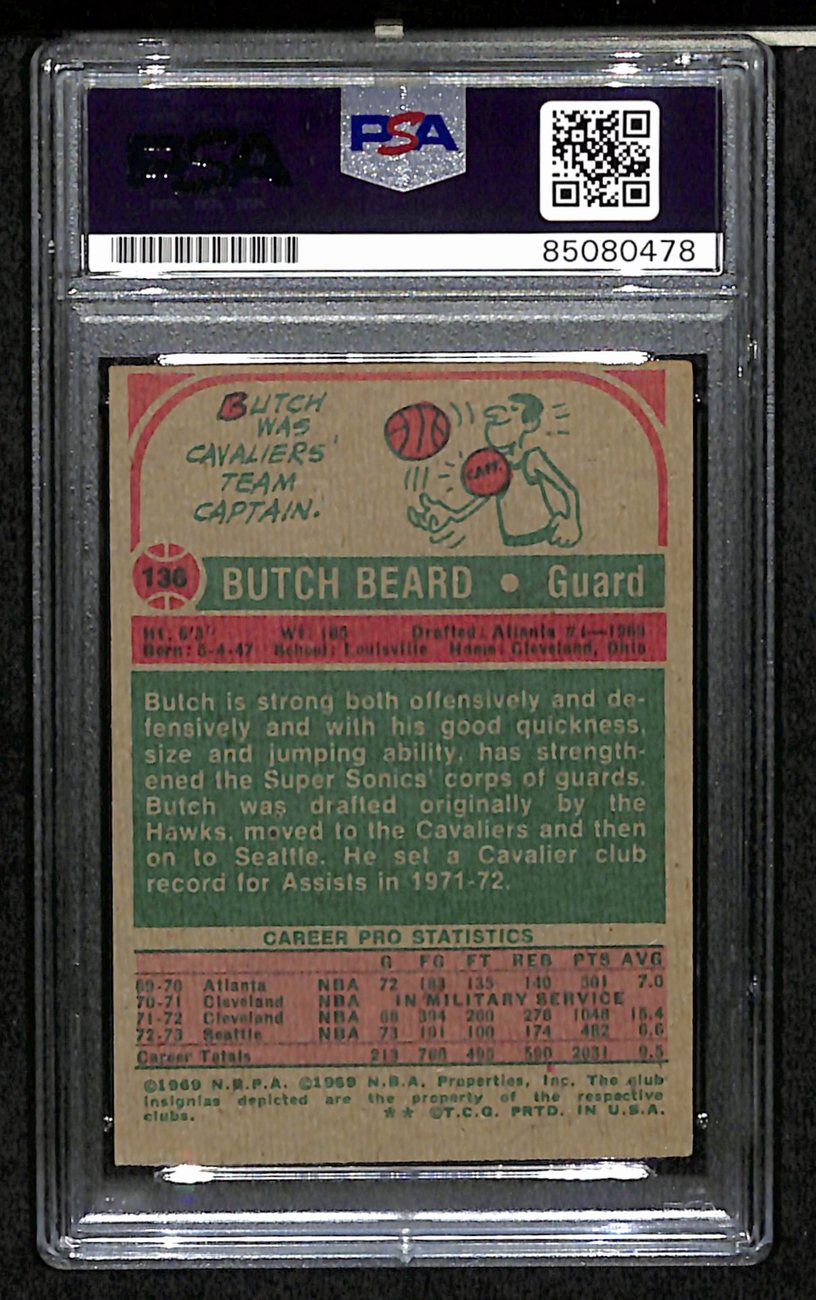 1973/74 TOPPS #136 Butch Beard Auto/Signed Card PSA/DNA 185447