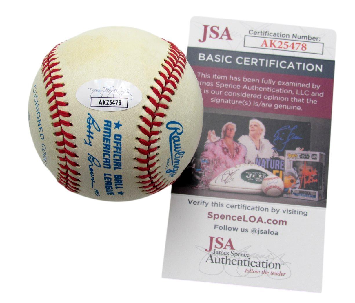 Terry Steinbach Autographed OAL Baseball A;s  Twins JSA 179750