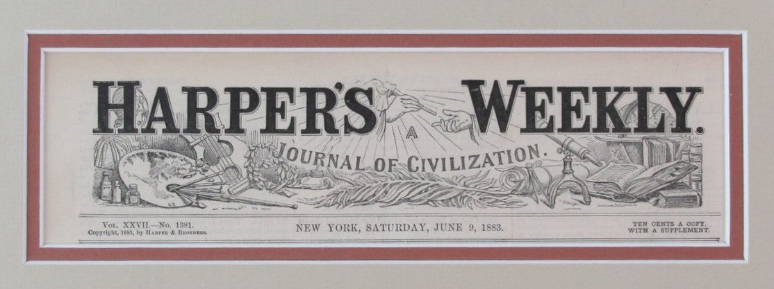 June 9, 1883 Harper's Weekly Newspaper Baseball of Future Photo Framed 190158